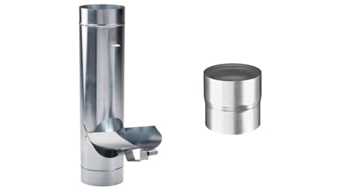 Sanitärshop Baustoffe & Sanitär Regenrohrklappe 100mm Titanzink Wasserklappe - inkl. Steckmuffe zum mühelosen Einbau ohne Sieb