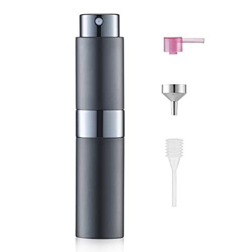 Toureal 8ml Parfüm Zerstäuber Nachfüllbar Leer, Reise Parfümzerstäuber für Damen und Herren, Reisezerstäuber Flasche für unterwegs (Tiefgrau)