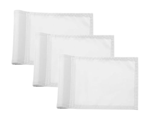 Set mit 3 einseitigen 20,3 x 15,2 cm großen massiven weißen Golfflaggen – Mini-Flaggen für Hinterhofübungen aus 420D-Nylon – kleines Banner solide mit eingesetztem Rohr – Mini-Flaggen für Hof oder