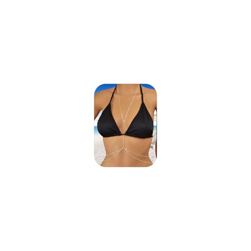 Yamobi Körperkette Gold Y Halskette,Einzelne Halskette Und Doppellagige Taillenkette Körper Accessoires Sommer Bauch Taille Kette Körperschmuck für Frauen und Mädchen