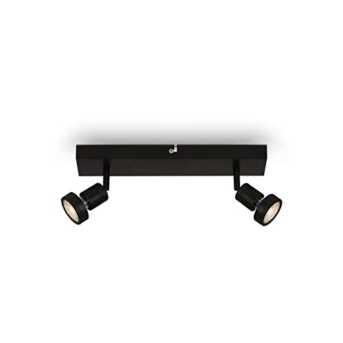 BRILONER Leuchten – Deckenspot LED, schwenkbare Deckenlampe LED, Deckenleuchte LED, warmweißes Licht, Schwarz, 320x70x85 mm