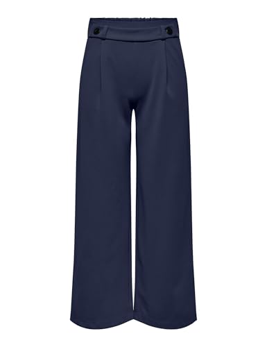 JdY Damen Jdygeggo New Long Pant Jrs Noos Hose, Black Iris/Detail:black Buttons, M / 30L EU