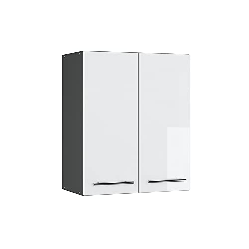 Vicco Hängeschrank Fame-Line, Weiß Hochglanz/Anthrazit, 60 cm