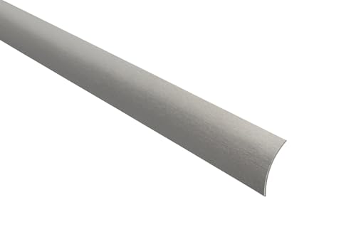 Übergangsprofil Edelstahl gebürstet, selbstklebend, Länge 1m, Breite 40 mm, Made in Germany, Übergangsschiene Aluminium eloxiert, Übergangsleiste (Edelstahl gebürstet, B: 40mm H: 4,2mm selbstklebend)