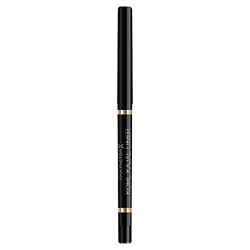 MAX FACTOR - Masterpiece Kohl Kajal Automatic Eyeliner Pencil - Up To 24hr Wear - Buttery Soft Application, Intense Colour, Kajal Formula For Sensistive Eyes - 001 Black