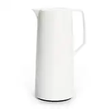 Emsa N41704 Motiva Isolierkanne, 1 Liter, Quick-Press-Verschluss, 12h heiß, 24h kalt, Glaskolben, Made in Germany, Nordisches Design, Weiß