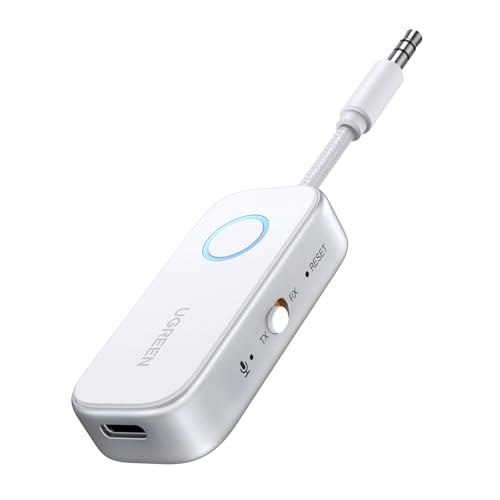 UGREEN Bluetooth 5.4 Sender Klinke 2 in 1 Bluetooth Transmitter Empfänger für Zwei Airpods Bluetooth Adapter Kompatibel mit Flugzeug,TV, Stereoanlage Bluetooth Audio Splitter für Kopfhörer