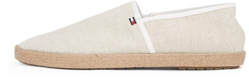 Tommy Hilfiger Herren Espadrilles Chambray mit Logo, Weiß (Ecru), 43