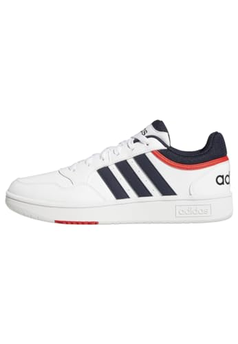 adidas Herren Hoops 3.0 Low Classic Vintage Shoes Sneakers, Ftwr White Legend Ink Vivid Red, 44 EU