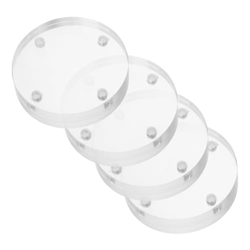 HOLIDYOYO 4 Stück Magnetfliese aus Acryl Magnete magnetischer Anzeigerahmen magnetischer Rahmen runden klein Mini fotomagnet magnetbilderahmen magnetische Anzeige Bildanzeige Transparent
