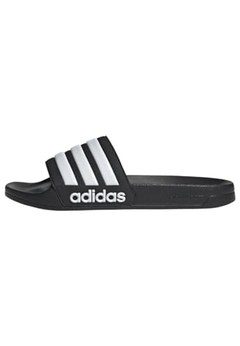 adidas Unisex Adilette Shower Slides , Core Black / Cloud White ,48.5 EU