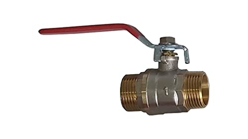 ver. Kugelhahn aus Messing, Aussengewinde, Innengewinde, leichter Schließmechanismus idealer Absperrhahn für Garten und Hof. (1" Zoll AG/AG)
