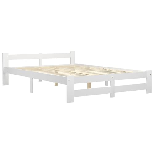 Homgoday Lattenrost ohne Matratze weiß 180x200 cm Kiefer Bett mit Bettrahmen Bettrahmen Bettgestell Bettgestell Bettgestell Modern Bettgestell für Wohnzimmer Schlafzimmer