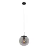 Steinhauer Deckenlampe Pendellampe Hängeleuchte Esszimmerlampe Metall Rauchglas Schwarz