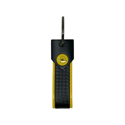 4R Quattroerre.it Schlüsselanhänger Kompatibel mit Opel, robust und langlebig, Ringverschluss, ideal als Geschenk, 90 x 20 mm (Gelb Logo)