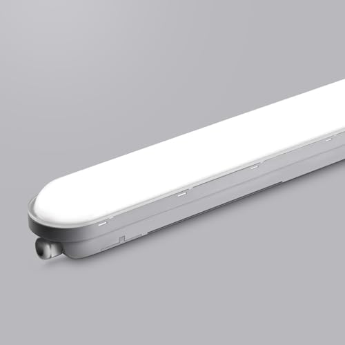 TONFFI Feuchtraumleuchte 120CM, 36W 4500LM LED Röhrenlampe Komplett, 6000K Kaltweiß, IP65 Verknüpfbar Wannenleuchte für Keller, Garage, Werkstatt