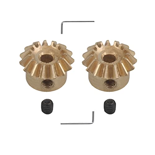 BQLZR 2 Stück Kupfer Kegelrad 0,8 Modul 15 T für mechanisches Getriebe 3mm ID