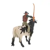 JOINPAYA 1 Satz Cowboy-Modell Bullenhandwerk Bullen Mit Reitern Simulierte Stierstatue Rodeo-actionfiguren Cowboy-actionfigur Realistisch Spanische Stierstatue Dekorative Stierstatue Harz