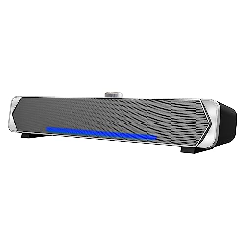 HEANTTV Computerlautsprecher für Desktop-Monitore, Bluetooth-Lautsprecher für PC, Soundbar Bluetooth 5.3 mit Kabel und USB-Stromversorgung, Soundbar für PC, Laptops, Smartphones