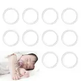 O-Ringe Baby-Schnuller-Clips, Weicher Ring Adapter Clip, 10 Stück Baby Silikonring Schnullerhalter, Transparente Schnuller Adapter, Schnullerkette Silikonring, für Baby Show oder Geburtstagsgeschenk