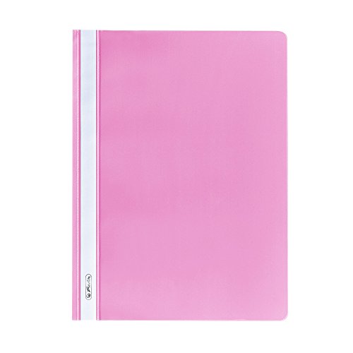 Herlitz 10386969 Schnellhefter A4 PP mit transparentem Vorderdeckel, 10 Stück, rosa