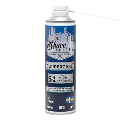 The Shave Factory Clippercare Spray – Effiziente Pflege der Haarschneidemaschine, Kühlmittel, Schmiermittel und Reiniger in einem für professionelle Ergebnisse bei jedem Gebrauch (5in1 Spray)