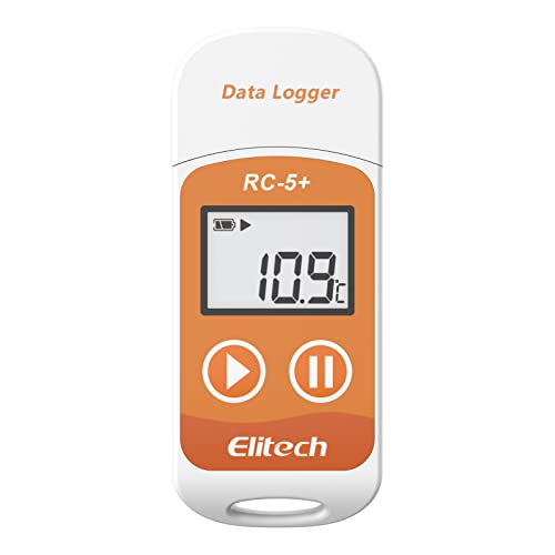 Elitech RC-5+Digital PDF USB Temperatur Datenlogger Wiederverwendbarer Rekorder Kühlschrankthermometer 32000 Punkte Hohe Genauigkeit