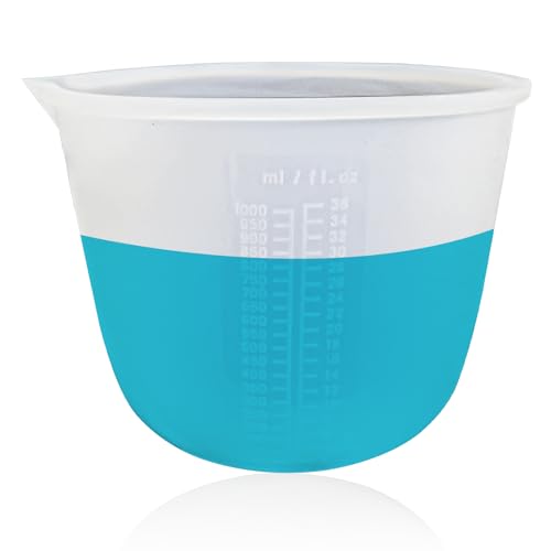 Nchdewui Große Silikon Messbecher, 1000 ml Harz-Mischbecher für Gießformen, Diy Handmade, Basteln, Küche