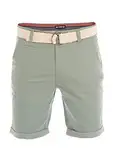 riverso Herren Chino Shorts RIVHenry Gürtel Bermuda Kurze Hose 98% Baumwolle Hellblau Dunkelblau Navy Rot Grün Orange Beige Grau w30 - w42, Größe:W 36, Farbe:Mineral Green (12300)