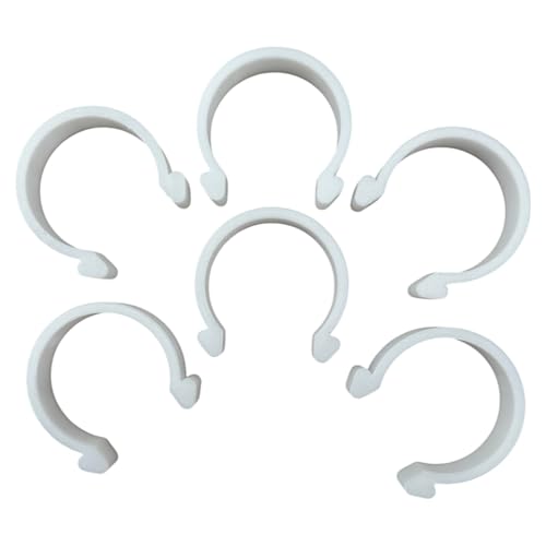 Generisch 6 x Pool Clip für Poolplane – Ø 44 mm Weiß - Halteklammern für Rundrahmenpools - Passend für Intex & Bestway -