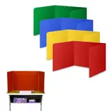4 Stück Faltbare Schüler Sichtschutz Teiler Mehrzweck-Trennwand Tragbarer Privatsphäre Trennwand Schreibtischteiler U-Förmiger Schreibtischpanel Trenner für Bibliothek Schüle Büro Schreibtisch Schilde