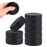 PEUTIER 8St Eishockey Pucks, Durchmesser 7,5cm / Dicke 2,5cm, Leicht Schaumstoff Hockey Pucks für Übung und Klassisches Training, Indoor (Schwarz)