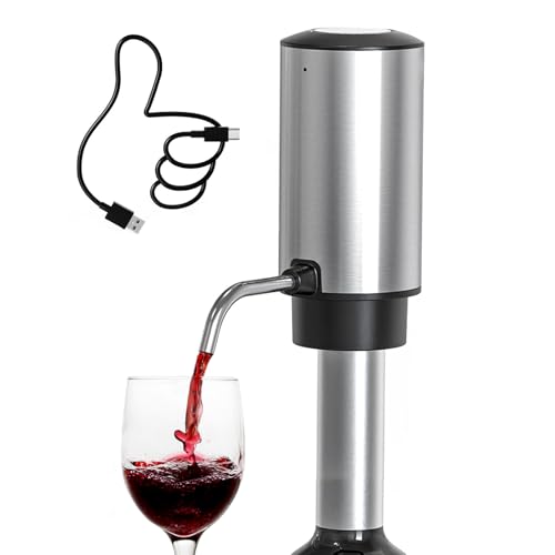 Elektrischer Wein Dekanter, Elektrischer Weinbelüfter Wiederaufladbarer Weinspender Elektrischer Smart Dispenser mit USB-Kabel für Weinliebhaber