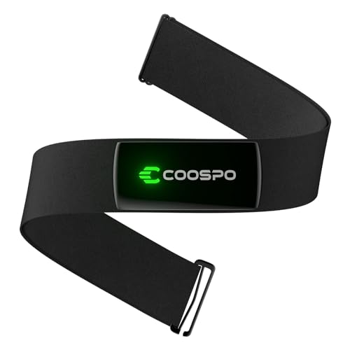 COOSPO H9Z Pulsmesser Brustgurt, Wiederaufladbare Bluetooth 5.0/ ANT+ Herzfrequenzmesser Brustgurt, IP67 Wasserdichter HRM Fitness Tracker Kompatibel mit Polar Wahoo Strava Garmin