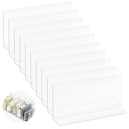 10 Stück Regaltrenner,Regalteiler Schränke,Pvc Schallwand Transparenter,Schrankteiler Acryl Shelf Dividers für Bücherregal,Schlafzimmer Küche Schränke Organisation