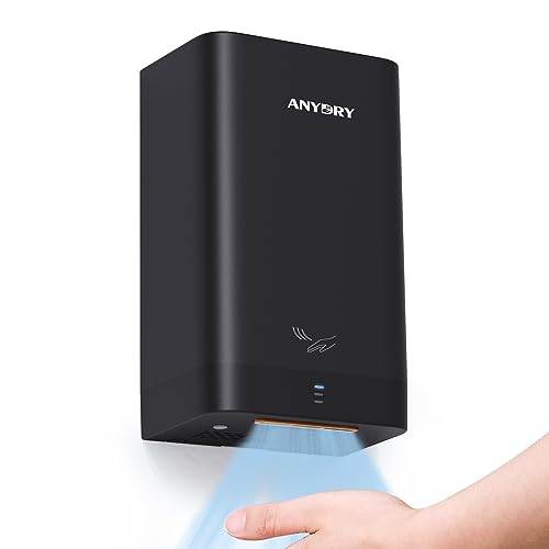 anydry AD2822 Hochgeschwindigkeits-Händetrockner Automatischer elektrischer Händetrockner Kommerziell oder Haushalt (Schwarz)