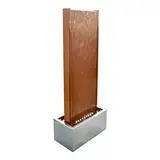KÖHKO® Wasserwand ca. 97 cm Kombination aus Corten- und Edelstahl Wasserspiel mit LED-Beleuchtung