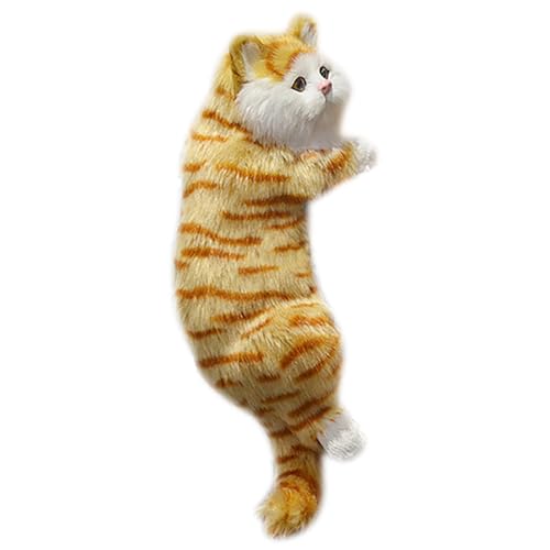 Dekorplüschkatze - Simulation Pelzige Katze Figur, Realistisches Wandtier | Weiche Lebensechte Spielzeugausstellung, Flauschige Falsche Haustierverzierungen Für Schlafzimmer Schreibtisch Kinder