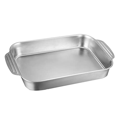 Cabilock Edelstahl Für Gegrillten Fisch Westliche Speisen Sushi Pasta Großes 3 3-l-tablett Sicheres Griffdesign