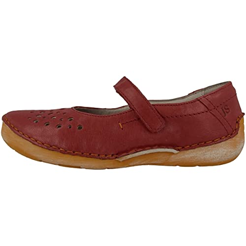 Josef Seibel Damen Riemchenballerinas Fergey 77,Weite G (Normal),lose Einlage,Ladies,Women's,Woman,Flats,Halbschuhe,Lady,Rot (rot-Kombi),43 EU / 9 UK