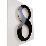 Ziffern für das Haus/Hausnummer 30cm Aluminium glänzend schwarz (8)