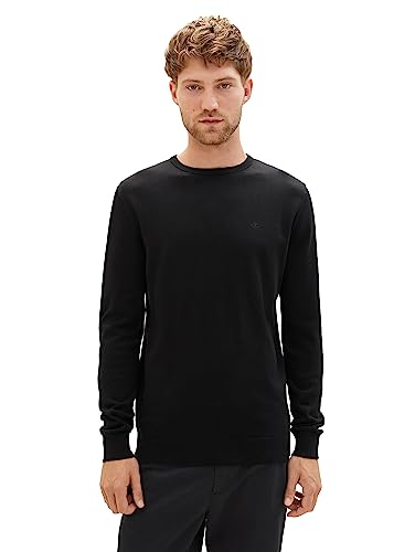 TOM TAILOR Herren Basic Strickpullover mit Crewneck