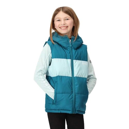 Regatta Mädchen Lofthouse S/W Weste für Kinder, Gulfstream/Sea Haze, 5-6 Jahre