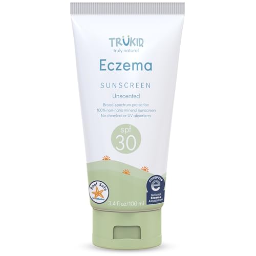 Trukid Eczema Daily Unscented SPF 30+ Natural Sunscreen, White, 3.4 Ounce by TruKid