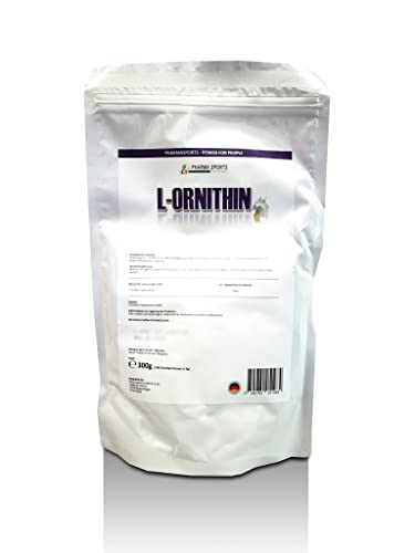 L-Ornithin Pulver 300g - PREMIUM Qualität - gewonnen durch pflanzliche Fermentation (Menge wie 600 Kapseln a 500mg)