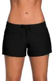 Yavero Badeshorts Damen - Badehose Damen - Schwimmshorts Frauen - UV Schutz Schwimmhose Kurze Locker Boardshorts für Strand Surf Beach, Schwarz 42-44=Etikettgr.L