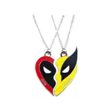 Manqyi 2 Stück Wolverine Kette, Halskette mit Toten- und Wolverine-Anhänger, Deadpool Wolverine Freundschaftskette, Freundschaftshalskette für Damen und Herren, Ketten Geschenk für Beste Freunde