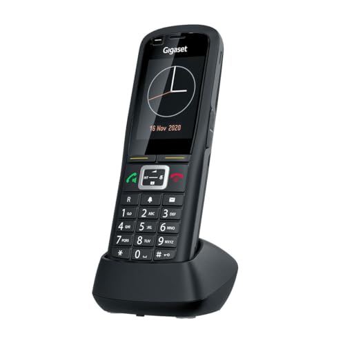 GigasetGigaset R700H PRO – Schnurloses Business DECT-Telefon mit großem Farbdisplay - stoßfestes Gehäuse - Wasserabweisend und Staubsicher IP65 - brillante Audioqualität - optische Rufanzeige, schwarz