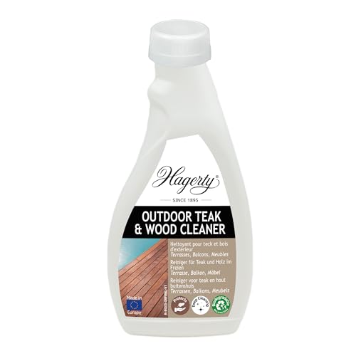 Hagerty Teak & Außenholz Reiniger I Farblose Reinigung von hartnäckigem Schmutz und Flecken für Teakholz und andere Holz-ArtenI Behält die natürliche matte Optik des Holzes bei I 500ml Konzentrat