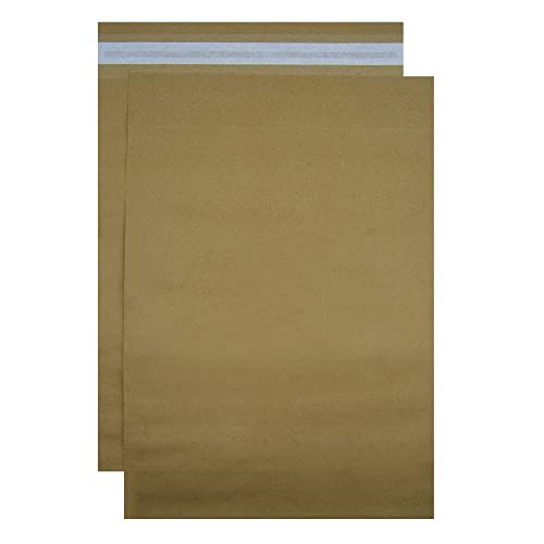 Versandtaschen aus Kraftpapier, Optik, blickdicht, mit Selbstverschluss, leicht haftend und robust, große braune Umschläge, verschiedene Größen (10, 300 x 360 x 100)